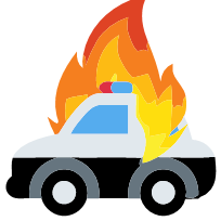 emoji luau burning cop car
