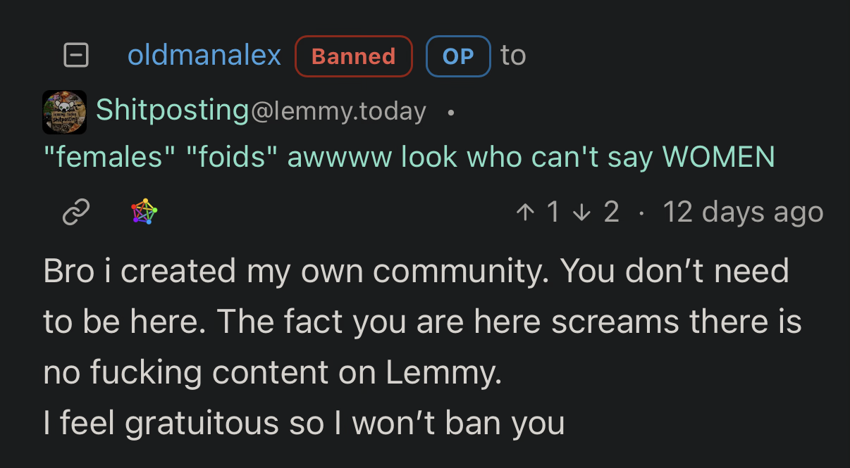 time2lose alt oldmanalex forgetting they’re not logged into their moderator account