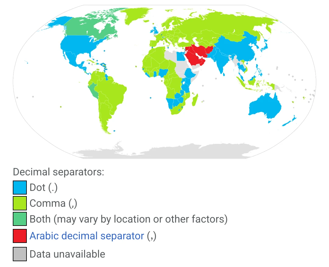 Map showing the world is split roughly fifty-fifty.