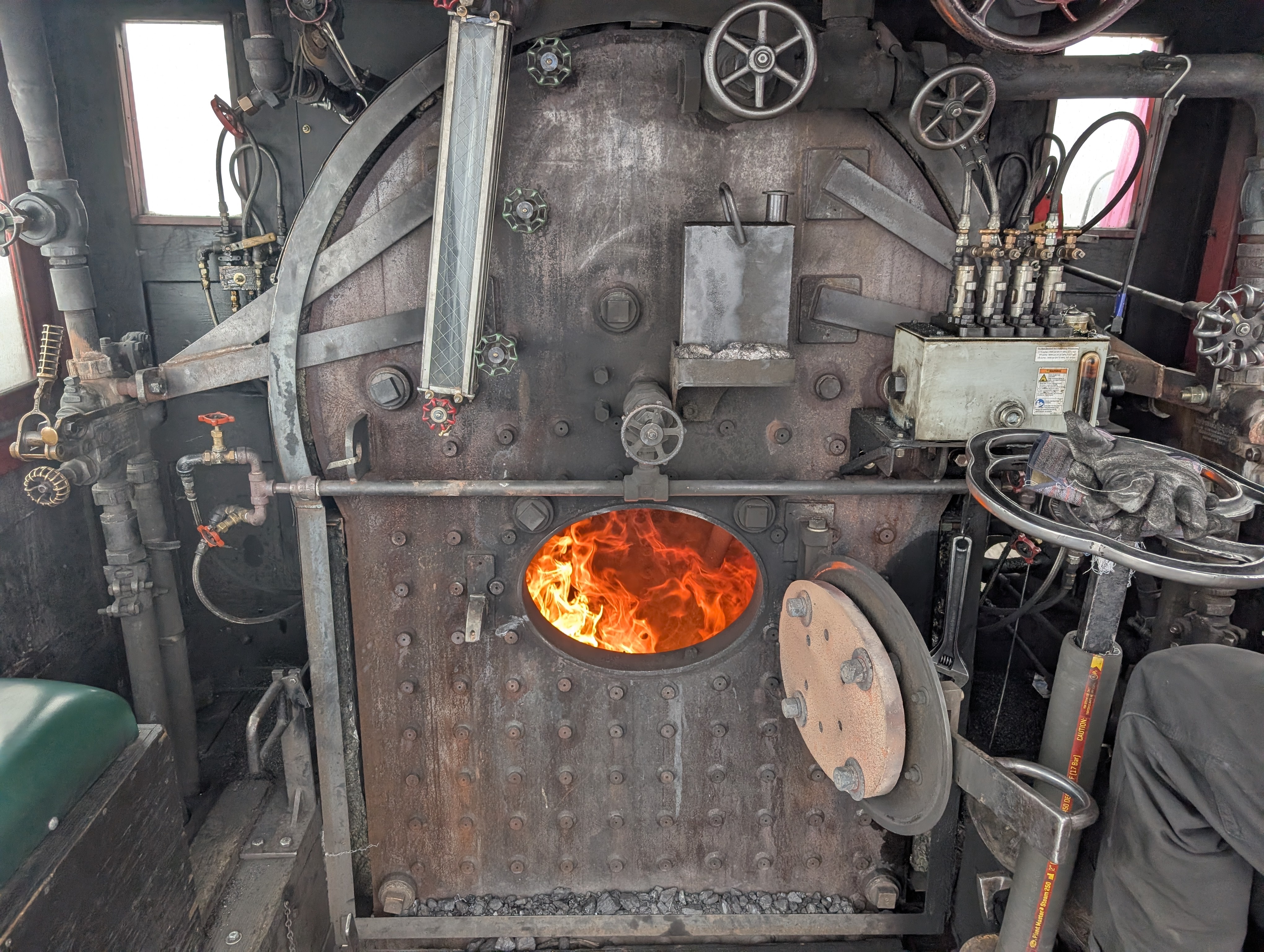 Steam locomotive firebox color image