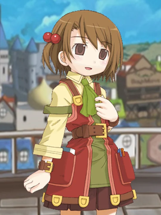 Image of a young anime girl, Recette from the game Recettear