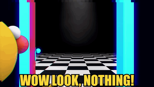 "Wow look, nothing!" screencap from Don't Hug Me, I'm Scared