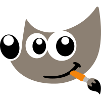 Image of the mascot for GIMP, the GNU Image Manipulation Program, which is a stylized head of a dog smiling with a paintbrush in his mouth.
